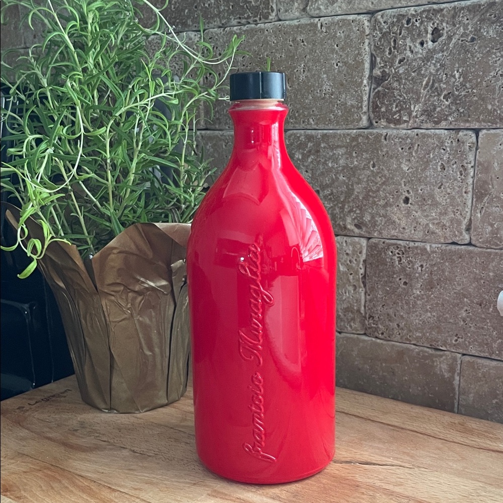 Frantoio Muraglia Red Ceramic Olive Oil Bottle